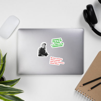 Marie Curie quotes sticker pack laptop