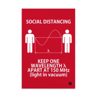 Social distancing wavelength nerdy postcard