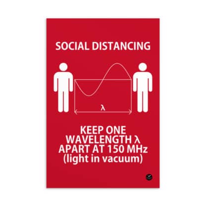 Social distancing wavelength nerdy postcard