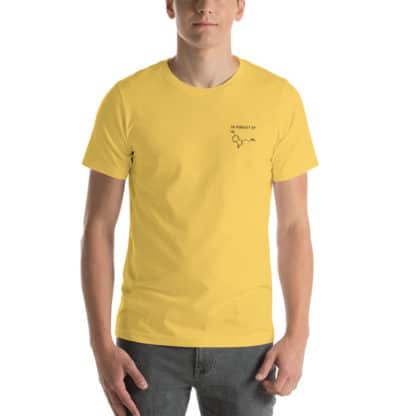 In Pursuit of Serotonin (Happiness) T-Shirt Unisex Yellow Model