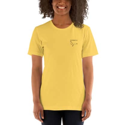 In Pursuit of Happiness (Serotonin) T-Shirt Unisex Yellow Model