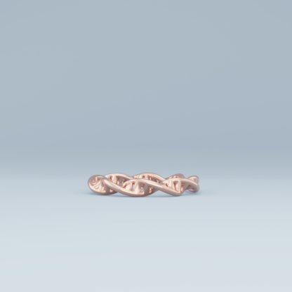 DNA Double Helix Plasmid Ring Rosegold Flat