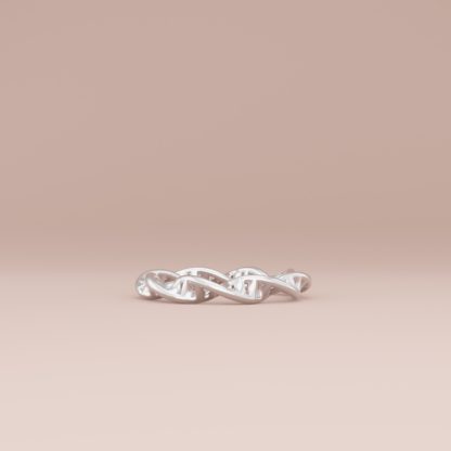 DNA Double Helix Plasmid Ring Silver Flat