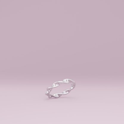 DNA Double Helix Plasmid Ring Silver in Motion