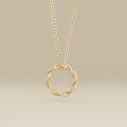 DNA double helix plasmid necklace gold