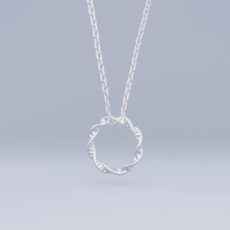 DNA plasmid pendant in sterling silver