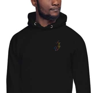 Rainbow LSD molecule embroidered hoodie