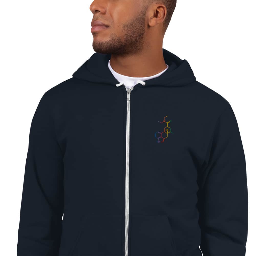 Colorful LSD Molecule Zip Hoodie Embroidered - MOLECULE