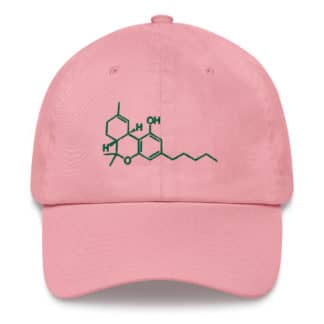 Pink embroidered thc molecule dad hat