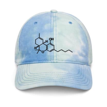 THC molecule tie dye hat