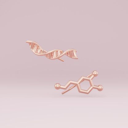 DNA + dopamine ear climbers rose gold