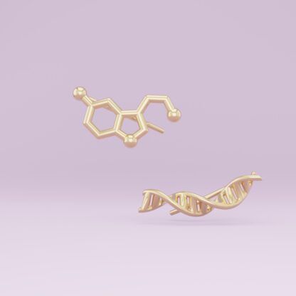 DNA + serotonin ear climbers gold