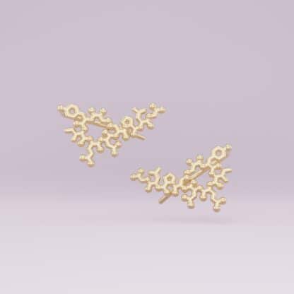 Oxytocin molecule ear climbers gold