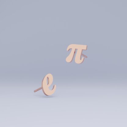 Pi & e symbol earring studs rose gold