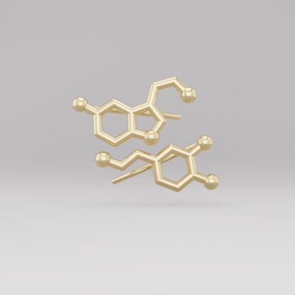 Serotonin & Dopamine Earclimbers gold