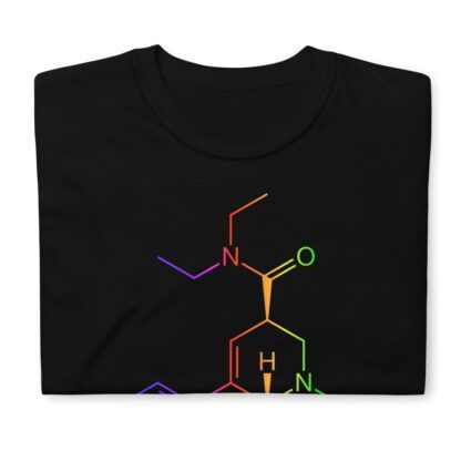 Colorful LSD molecule t-shirt folded