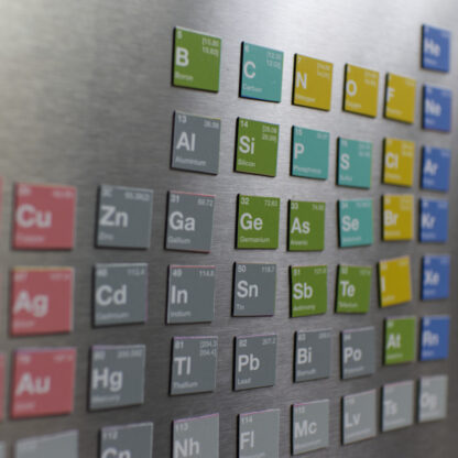 Periodic table magnets organic chemistry elements on a fridge